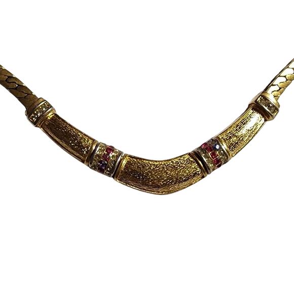 CHRISTIAN DIOR Vintage Crystal Collar Necklace Authentic - Picture 2 of 5